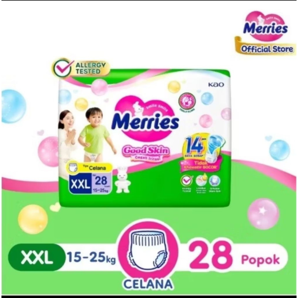 Popok Celana Merries Pants Good Skin XXL isi 28