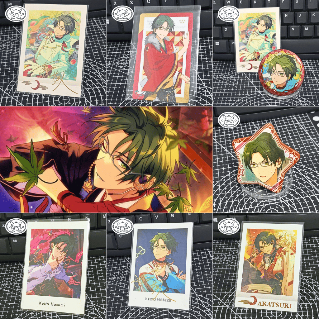 Ensemble Stars Enstars Official Merch Card, Pasha & Can Badge AKATSUKI Keito Hasumi