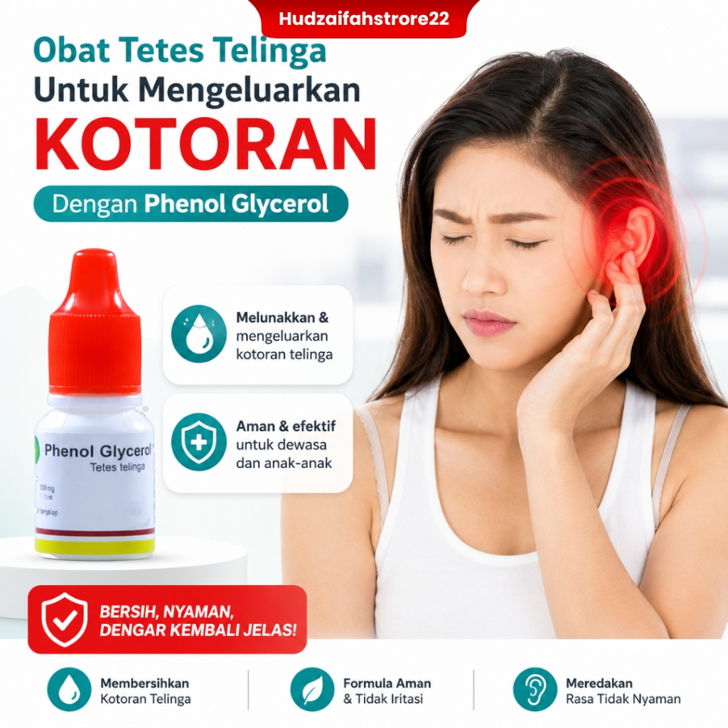 Phenol Glycerol Fenol Gliserol Glyserol 10% Botol 5ml Obat Cair Tetes Telinga Kuping Congek Tuli