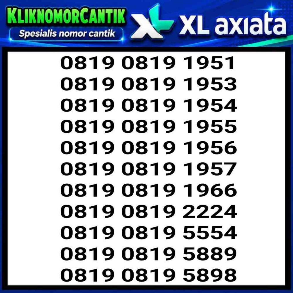 Nomor Cantik XL Axiata 4G&5G Kartu Perdana XL axiata DNC 8