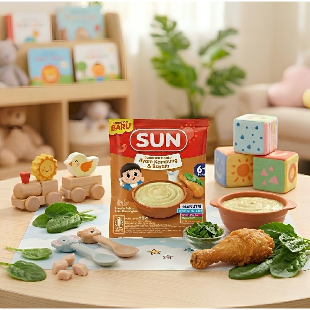 Sun Bubur Bayi Ayam Kampung & Bayam 20 gram / Sun Ayam Kampung & Bayam / Sun Ayam Kampung Bayam / Su