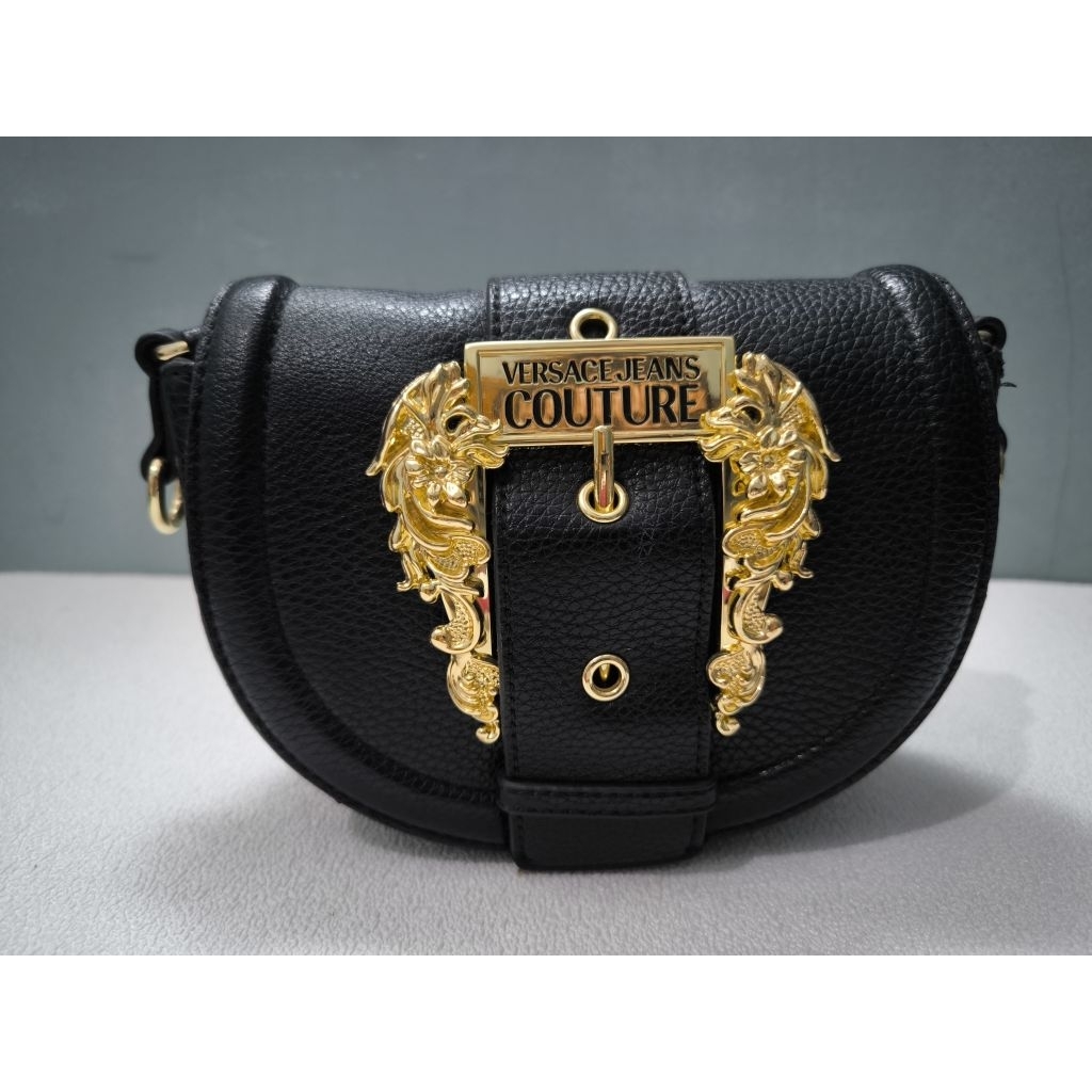 Preloved - sling / shoulder  Bag Versace  Black Halfmoon by parisien