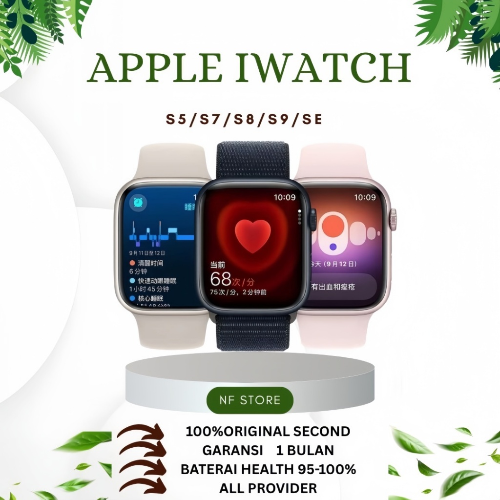 Apple Watch S9/iWatch Seri 8 41MM 45MM Original Bekas FULLSET SEPERTI BARU / Apple Watch Series 9