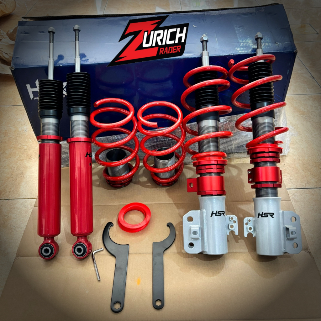 Set Coilover Toyota Calya & Daihatsu Sigra PNP Tinggal Pasang Fullset Per Ceper Lengkap Merk HSR
