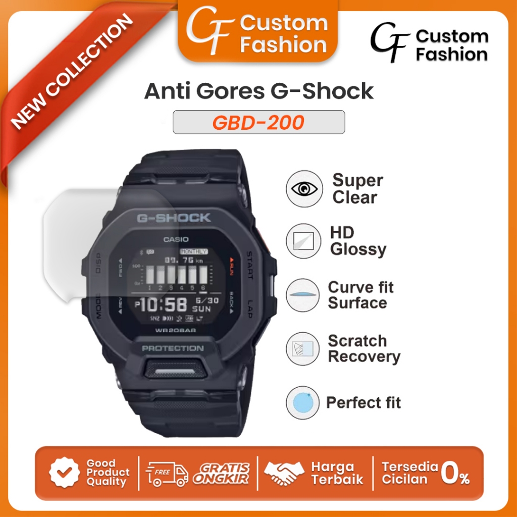 Anti Gores Casio G-Shock GBD200 GBD 200 3D PMMA 2D Hydrogel G-Shock GBD-200 GBD200 Screen Protector
