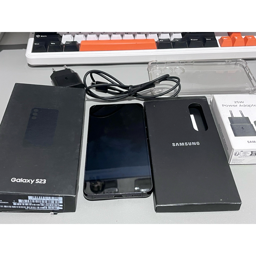 samsung s23 8/256 gb regular black hitam second minus layar