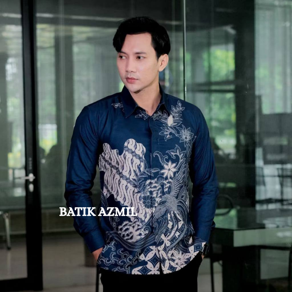 Kemeja Batik Pria Modern Lengan Panjang Casual Modis Regular Fit Trendy Masa Kini OL 160