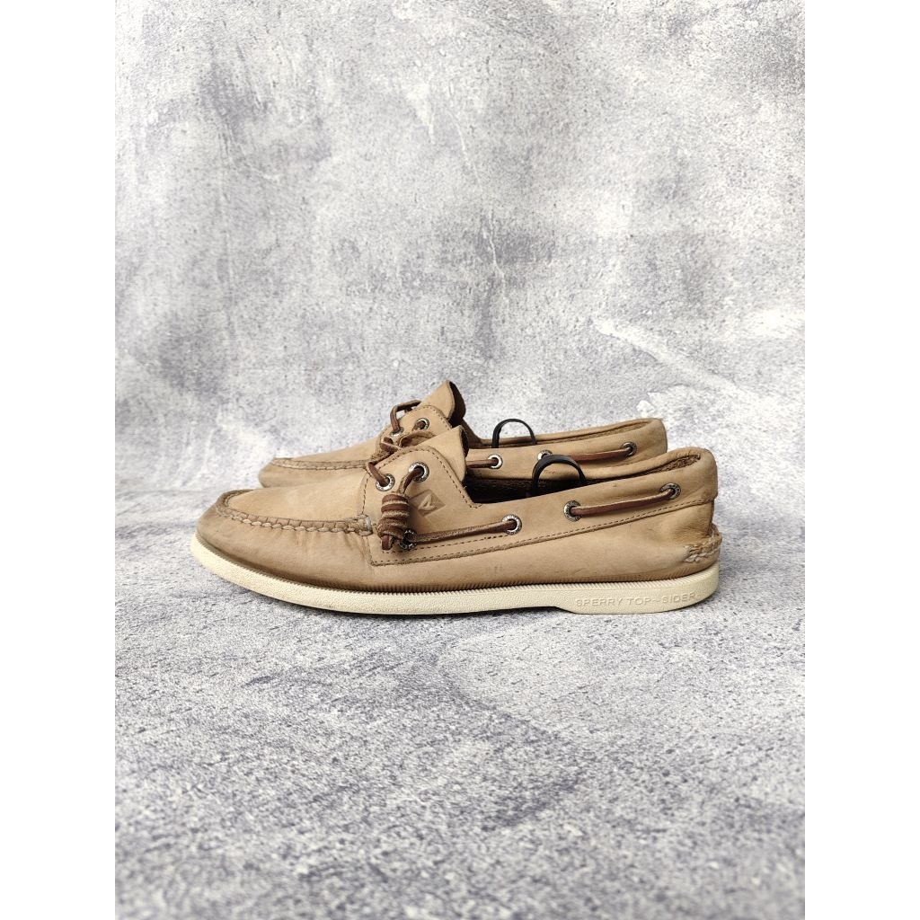 SEPATU LOAFER SPERRY TOP SIDER A/O 2-EYE SAHARA OATMEAL SECOND ORIGINAL LIKE NEW