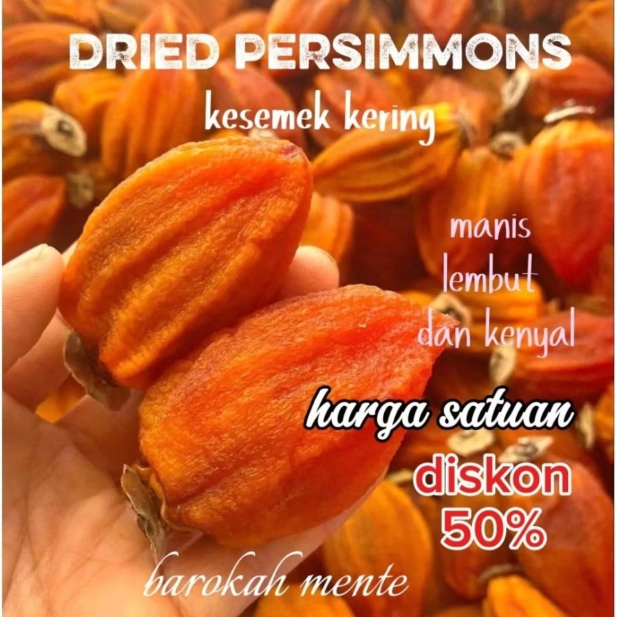 Harga Satuan Manisan Buah Kesemek Kering / Dried Persimmons /  Sai Pia / Saipia / Buah Kesemek Impor