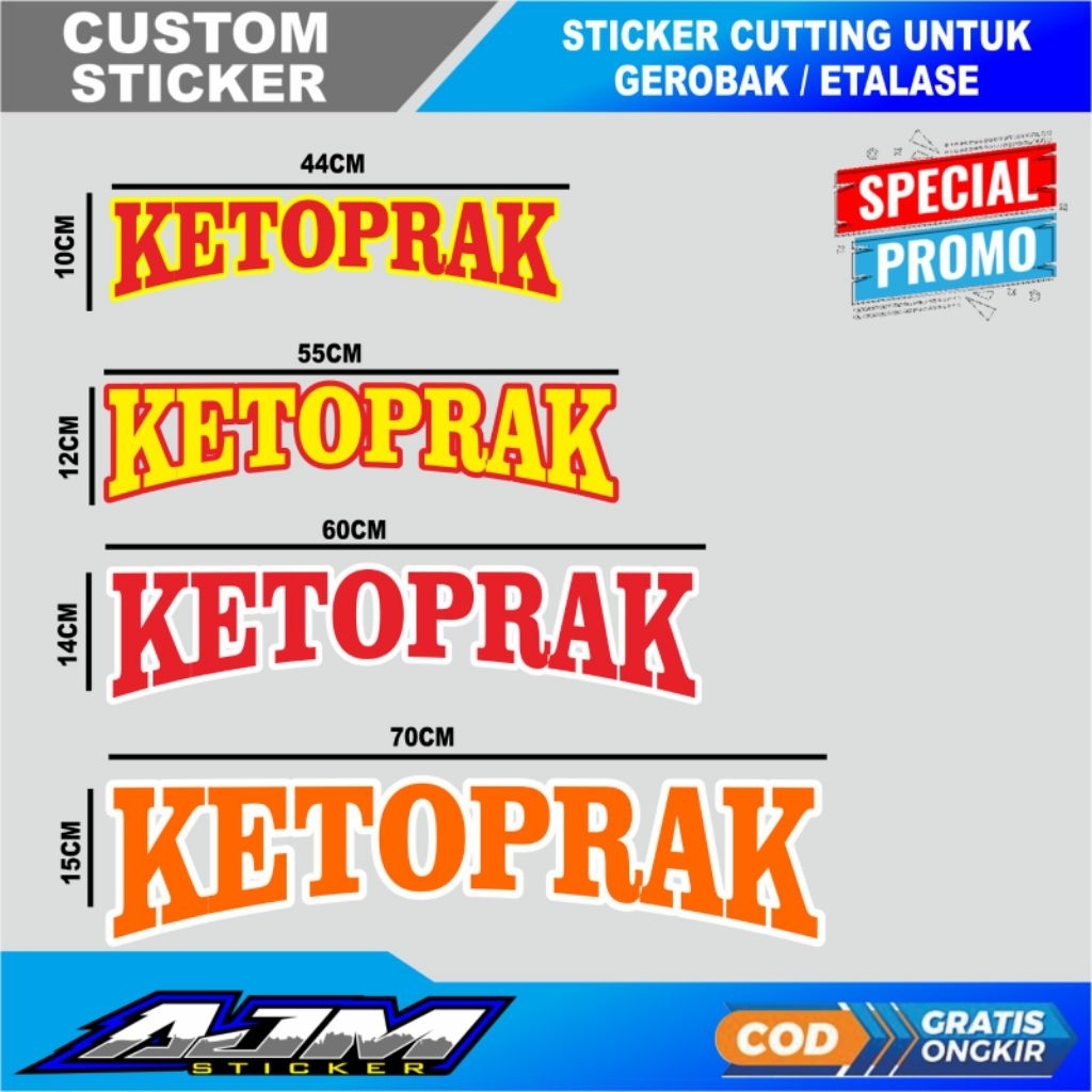 sticker gerobak usaha jualan KETOPRAK