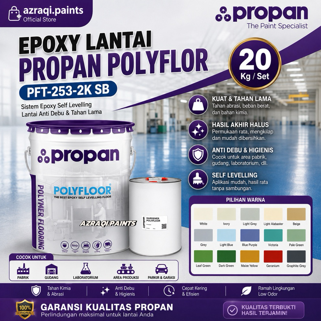 PROPAN POLYFLOR CAT LANTAI EPOXY PFT-253-2K SB ( 20 KG / SET ) PAIL