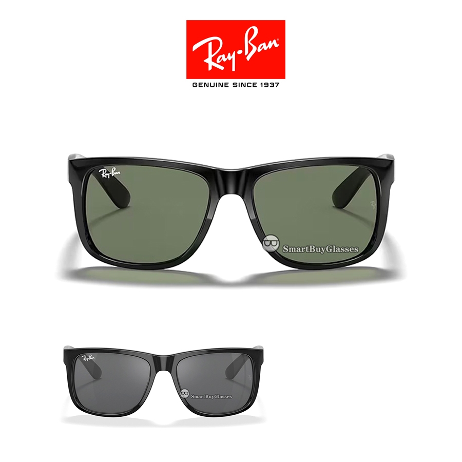 Kacamata Hitam Ray-Ban Justin Original RB4165 pria wanita Sunglasses 58mm Asli 100% black green