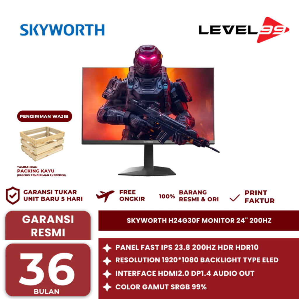 Skyworth H24G30F Monitor 24" 200Hz 24 Inch 200Hz