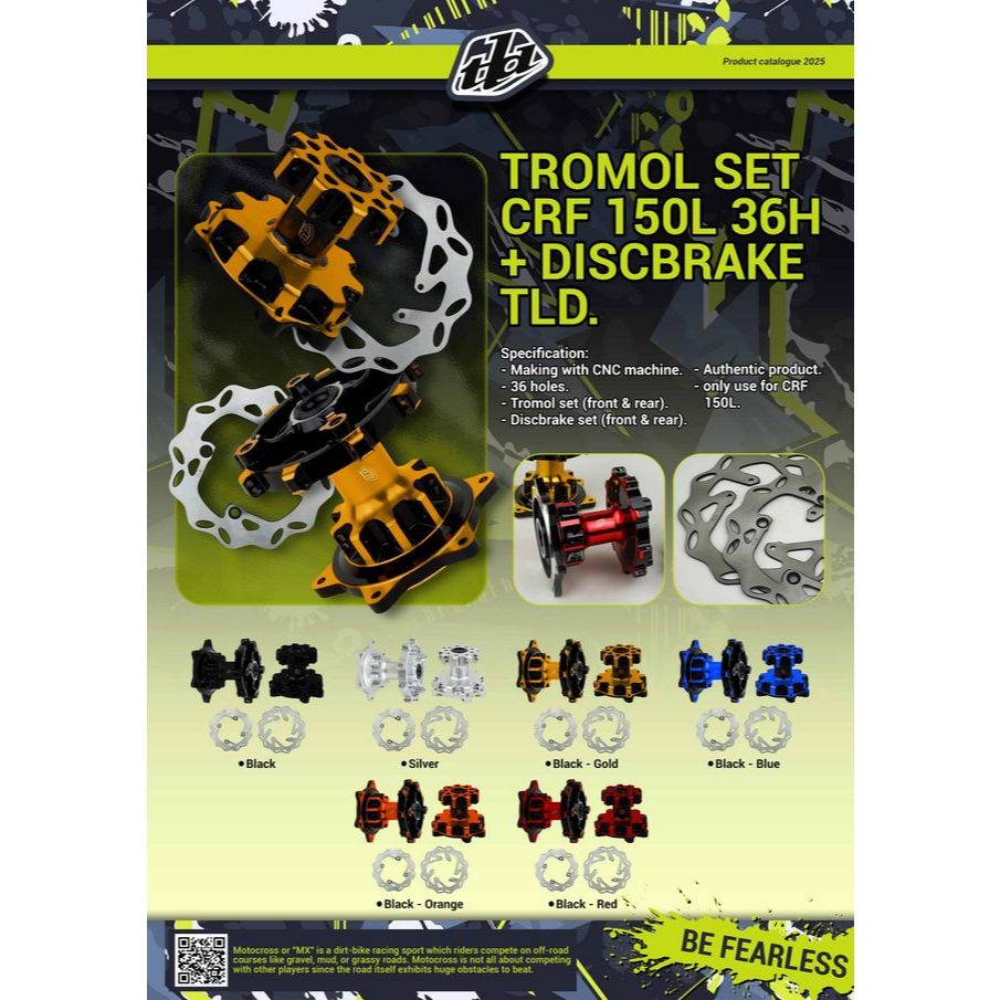 Tromol Set CRF 150L 36H Double Bearing + Discbrake TLD | Tromol Plug & Play