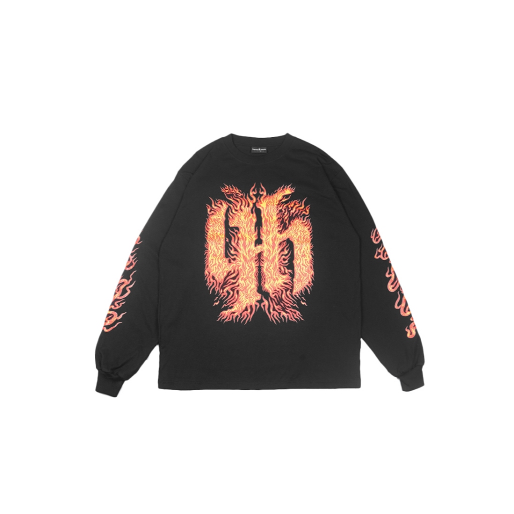 HUSTED KAOS LENGAN PANJANG SYRAX BLACK LONGSLEEVE