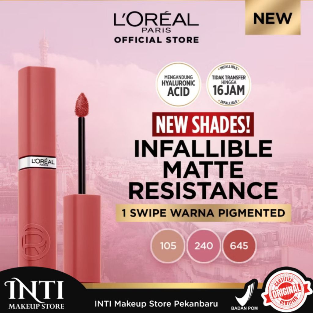 INTIMAKEUP - LOREAL INFALLIBLE LE MATTE RESISTANCE | Lipstik Matte L’Oréal Paris Infallible Tahan La