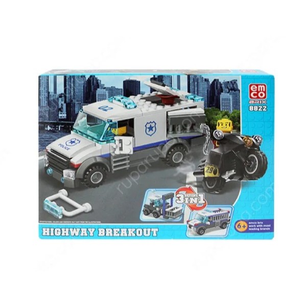 EMCO SET BRIX HIGHWAY BREAKOUT ORIGINAL EMCO BRIX 8822 MAINAN BRICK POLICE