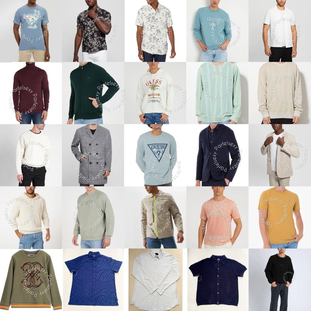 BIG SALE GUESS BAJU ATASAN PRIA LAKI LAKI KAOS SWEATER KEMEJA CARDI BLAZER SIZE S M L XL