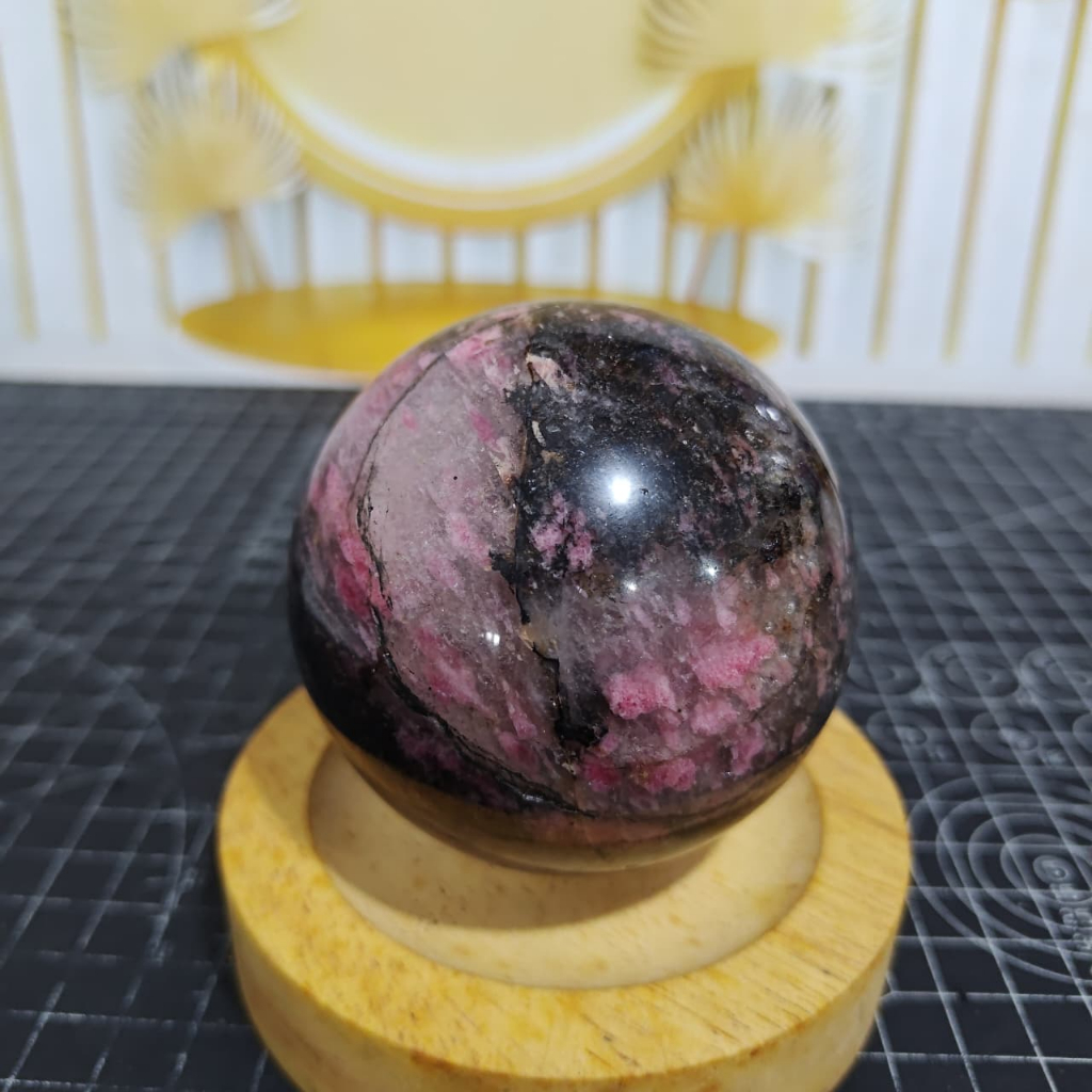 Natural Batu Rhodonite Sphere (1) Asli Batu Alam