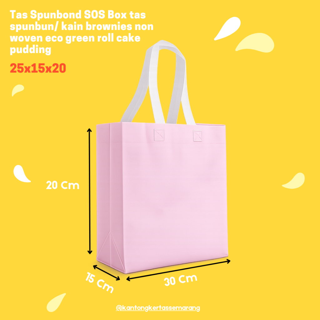 Naysila Naymila 12 Pcs Tas Spunbond Sos Box 30X15X20Cm Tas Spunbun/ Kain Brownies / Roll Cake /
