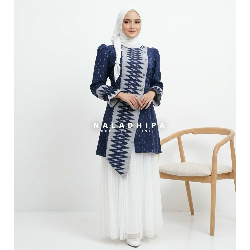 TUNIK TENUN PREMIUM TUNIK TENUN MOTIF HUJAN GERIMIS