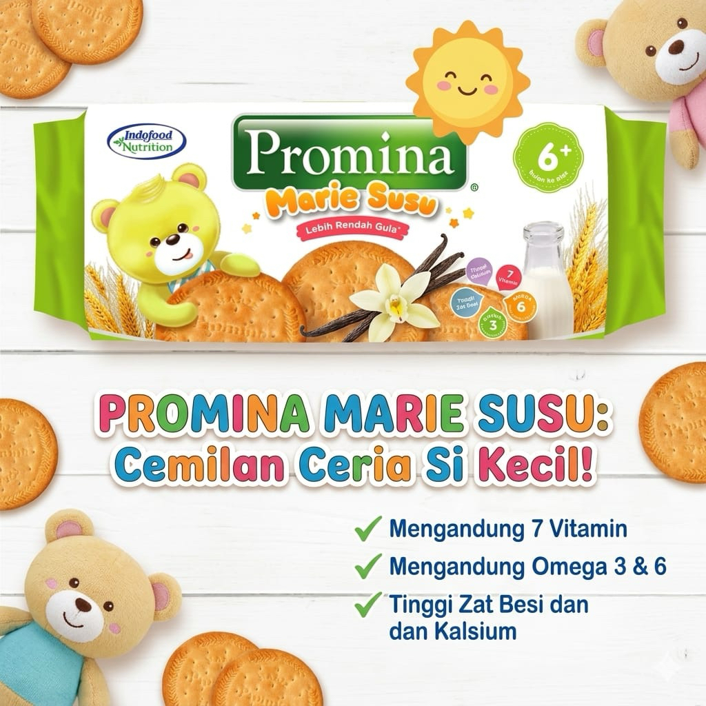 Promina Biskuit Bayi Marie Susu Roll / Biskuit Bayi / Camilan Bayi
