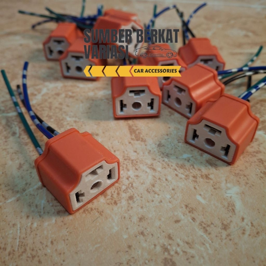 Socket Keramik Lampu H4 Soket Lampu Mobil H4