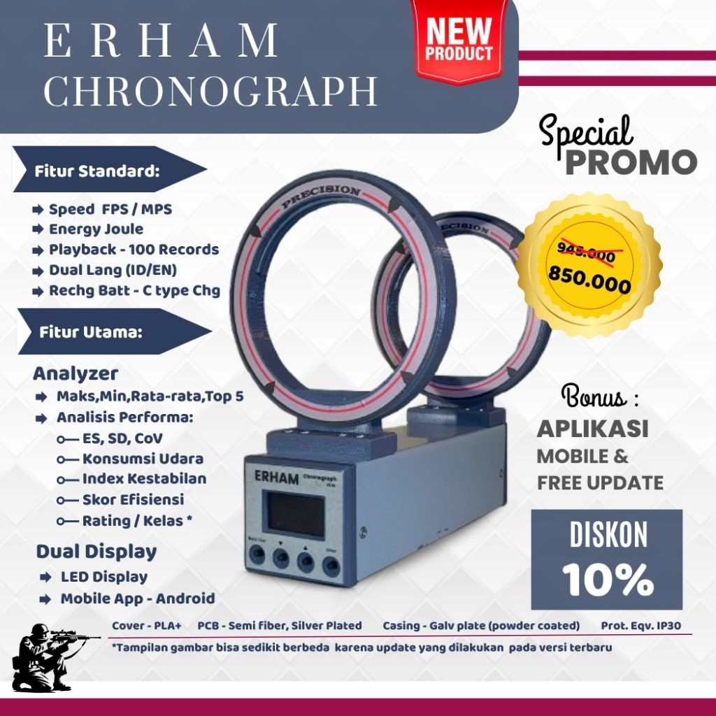 Erham Chronograph ECG 1.3B Fps-Mps-Analyzer