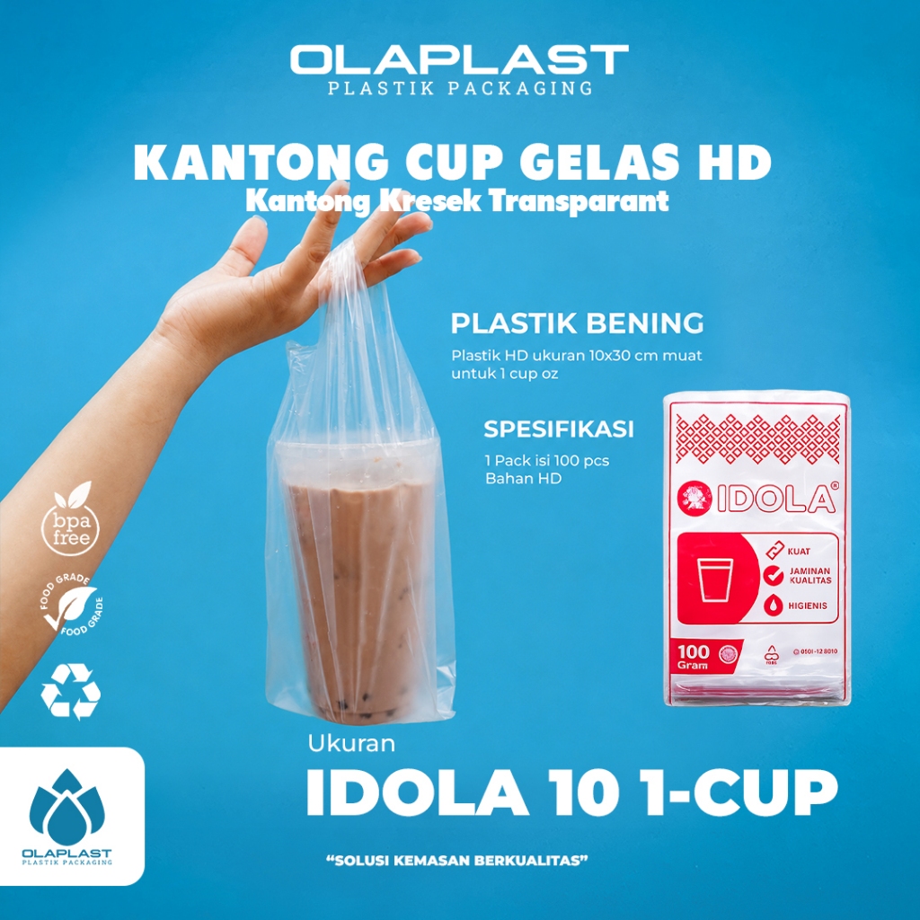 Kantong Gelas Cup Bening HD Idola 1 cup