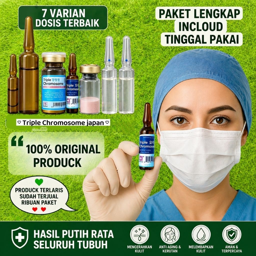 triple chromosome japan booster ( buat yang susah putih ) aman dijamin original ( infus injek whiten