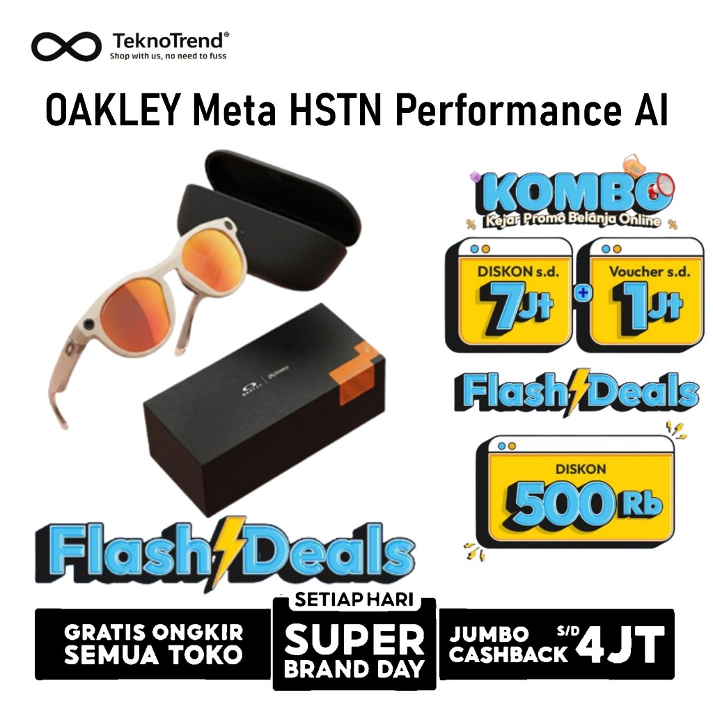 OAKLEY Meta HSTN Performance AI Smart Glasses Kaca Mata Pintar