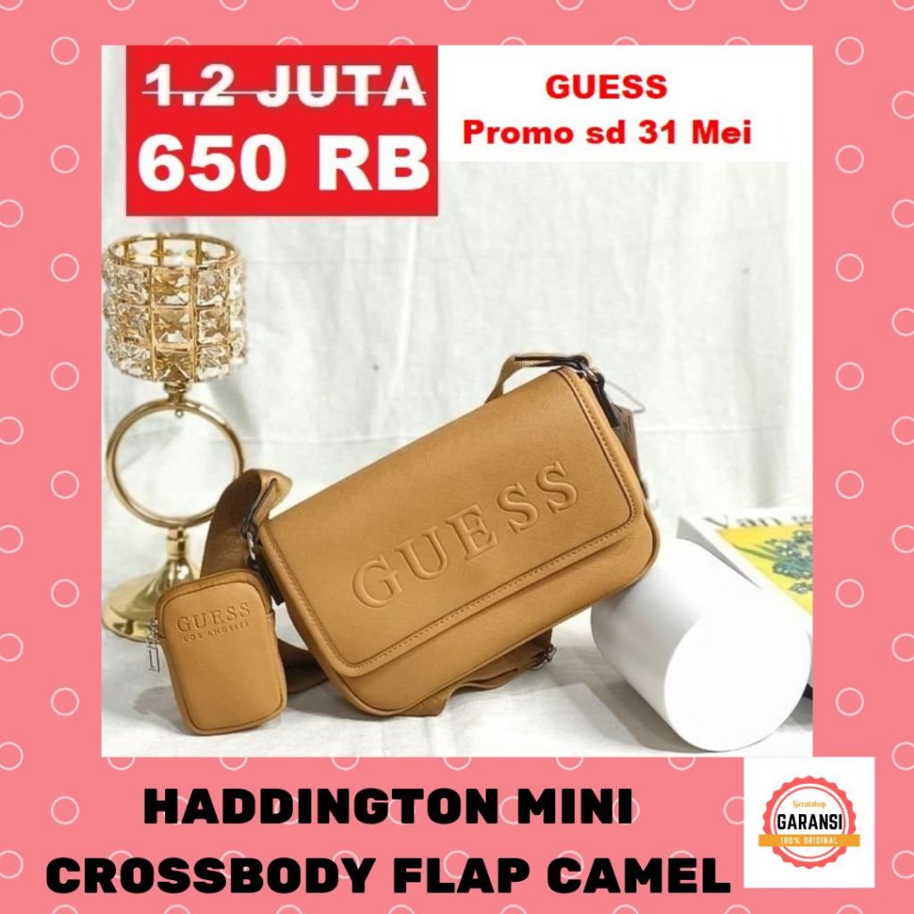 Tas selempang bahu Guess wanita sale sling bag seri HADDINGTON MINI 100% ORI