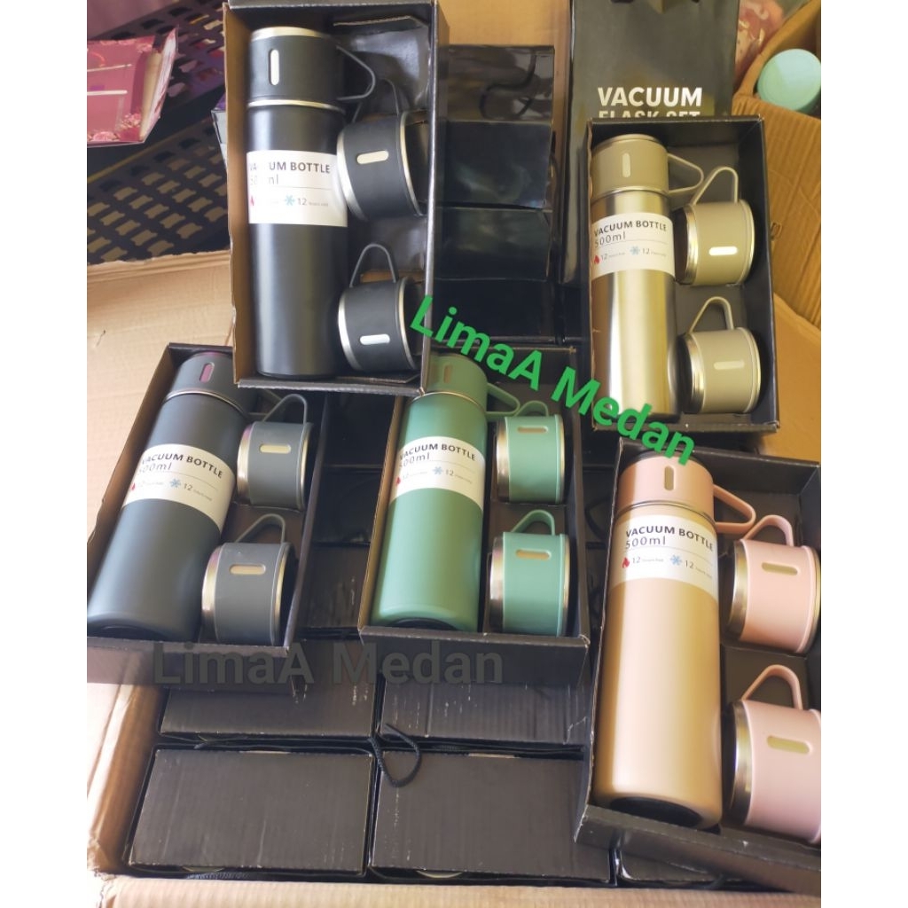 Termos Stainless Vacuum  Thermos botol minum  Vacuum Bottle Flask Set