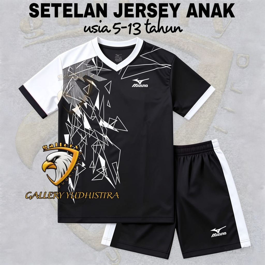 Setelan Jersey Bola Anak Usia 5-13 Tahun Baju Bola Futsal Volley Badminton Junior SD SSB Putra Putri