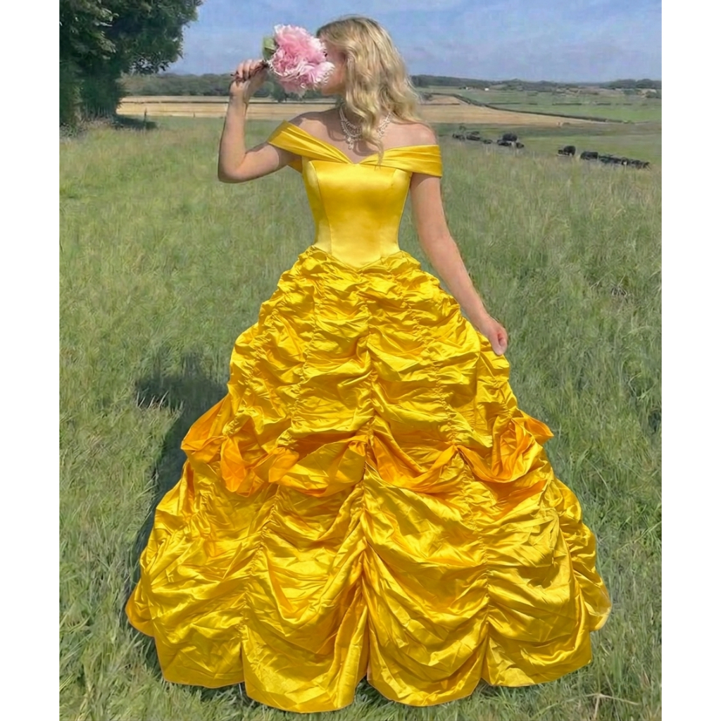 Gaun Pesta Princess Belle - Gaun Putri Dongeng Dewasa - Baju Seragaman Bridesmaid
