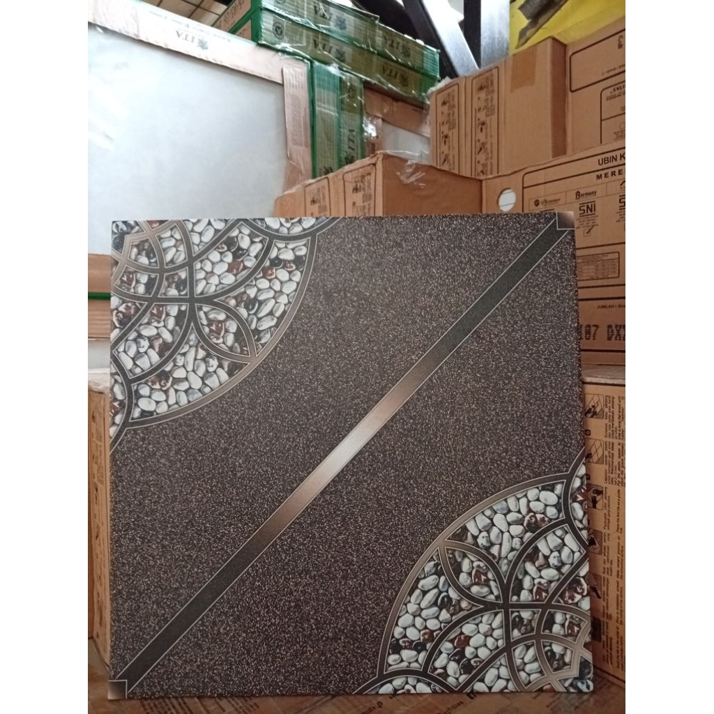 Keramik lantai Kasar Kulit Jeruk CLIO 40X40 HONAI COKLAT