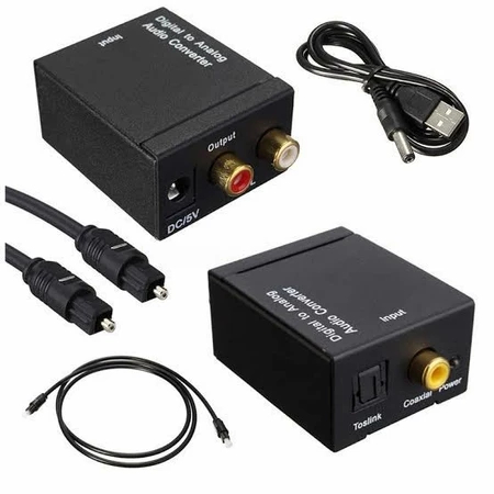 Audio converter digital to analog/optic to rca