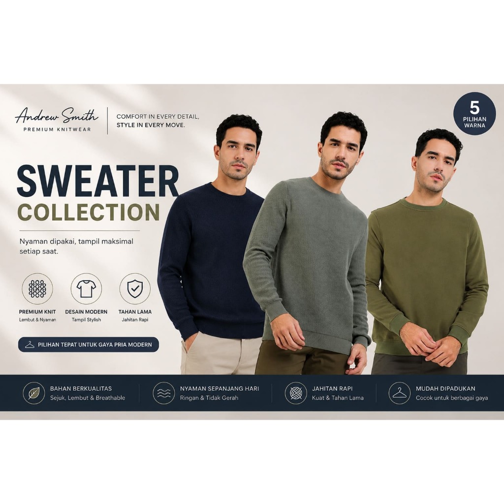 Sweater Polos Pria Andrew Smith