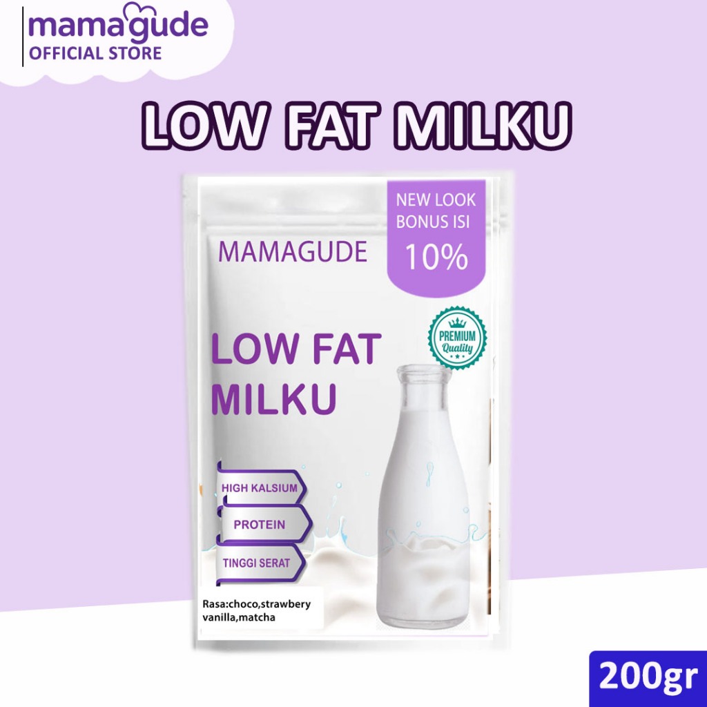 Mamagude Susu Low Fat Rendah Lemak Untuk Diet Vanilla Non Dairy 200gr