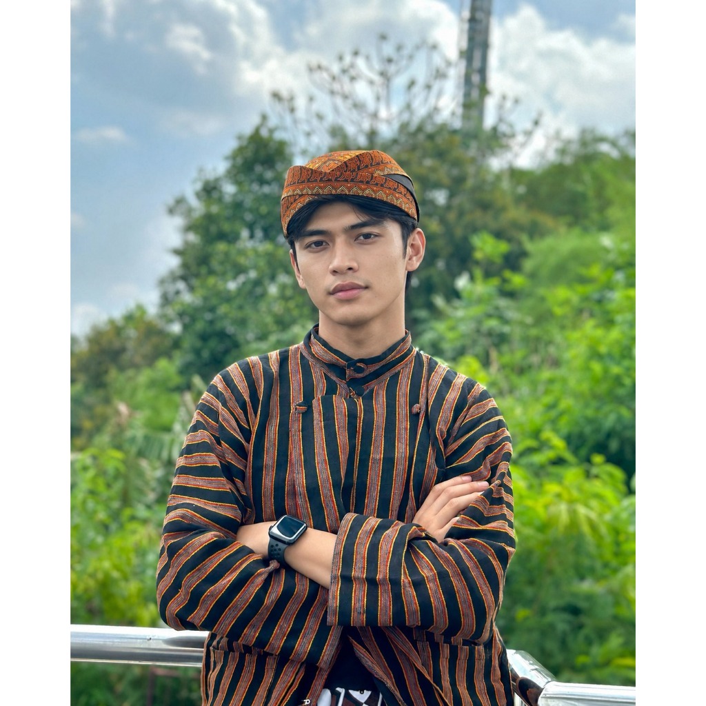 Baju Surjan Lurik Pria Dewasa Premium - Bonus Blangkon Solo / Jogja