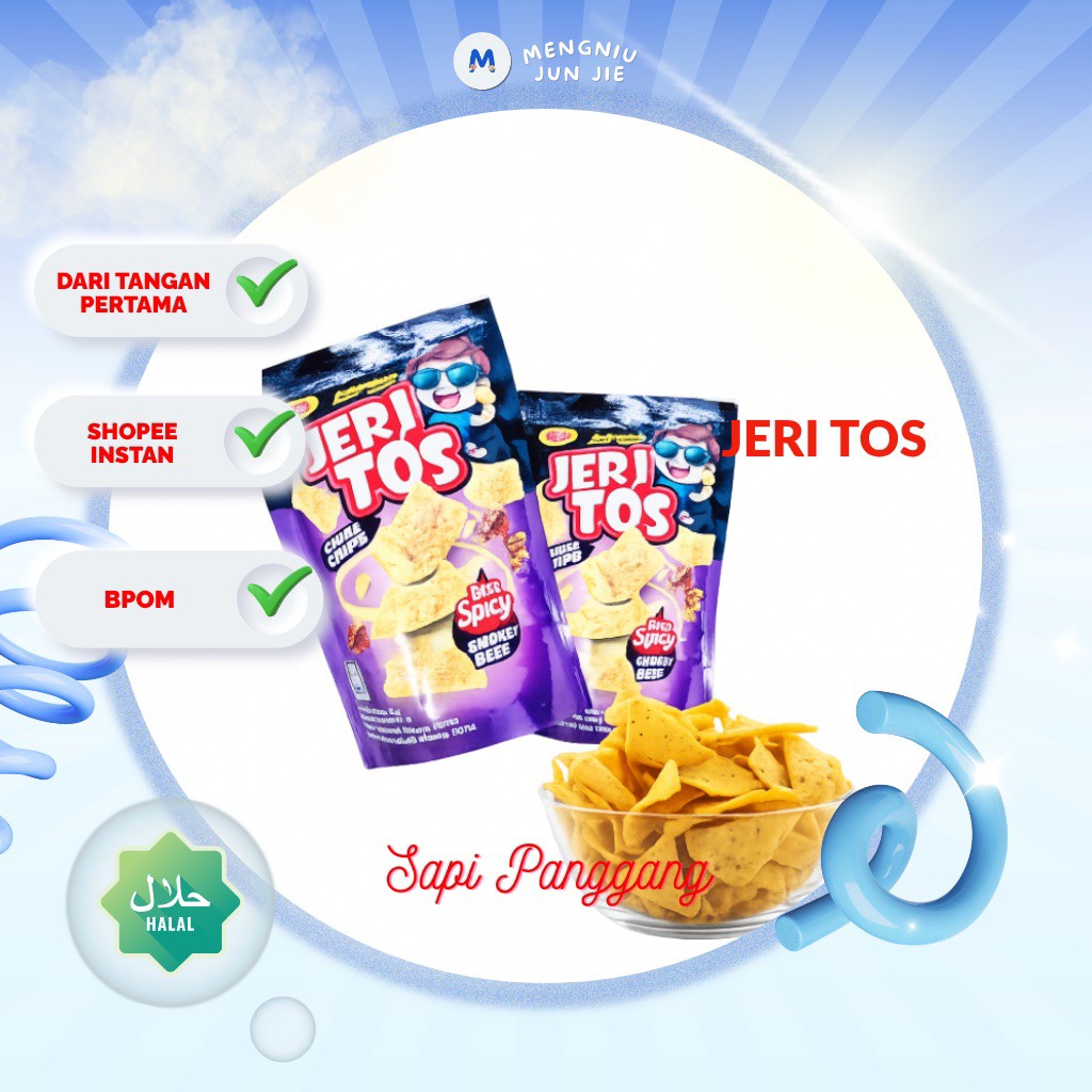 KRIP TOSS Jeri Tos Rasa Sapi Panggang- 1 Pack @10 pcs