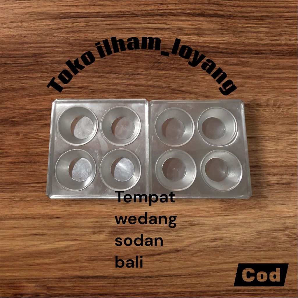 [lubang 4 isi 1pcs]tempat wadah sodan/tempat kopi bali aluminium
