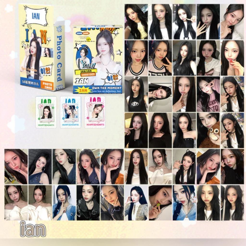 Photocard IAN Hearts2Hearts 1 Pack 50 Pcs Hologram Lomocard Kpop Idol H2H Koleksi Photos Kpopers