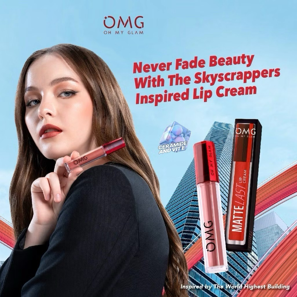 OMG Oh My Glam Matte Kiss Lip Cream  ( lipstick lipstik lipcream ) NEW SHADE 01-30