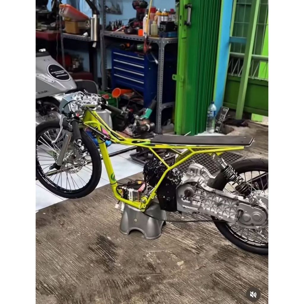 frame Super Slim Mio TU Ringan Bobot 4kg kerangka sasis batangan rangka drag Mio model 201m 200cc