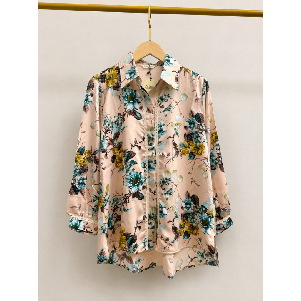 Blouse Silk Armani Floral Lace Premium