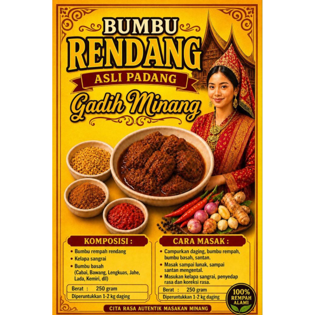 Bumbu rendang gadih minang khas padang original