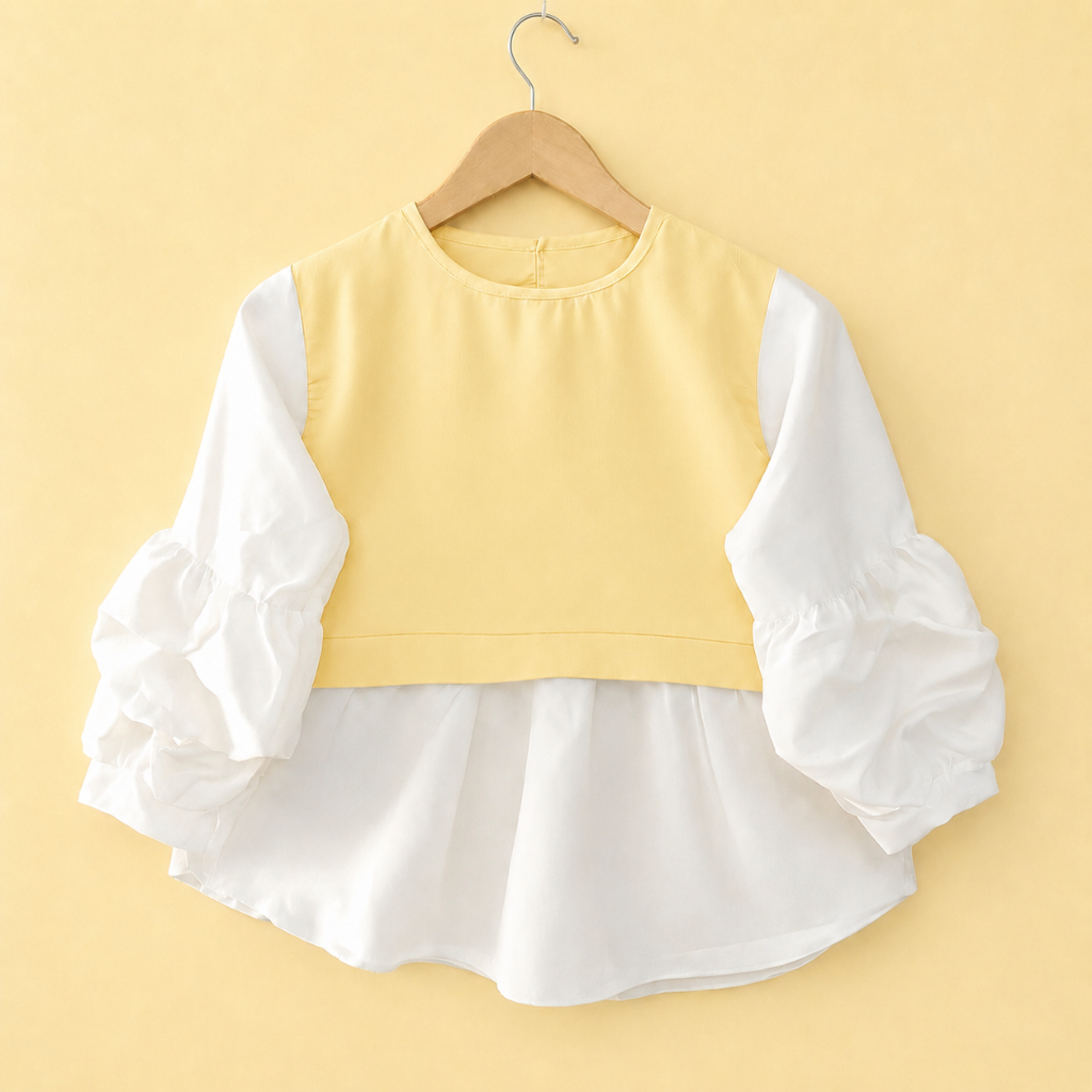 Atasan Blouse Anak Perempuan Tanggung / Baju Anak Perempuan Crinkle 3-12 Tahun