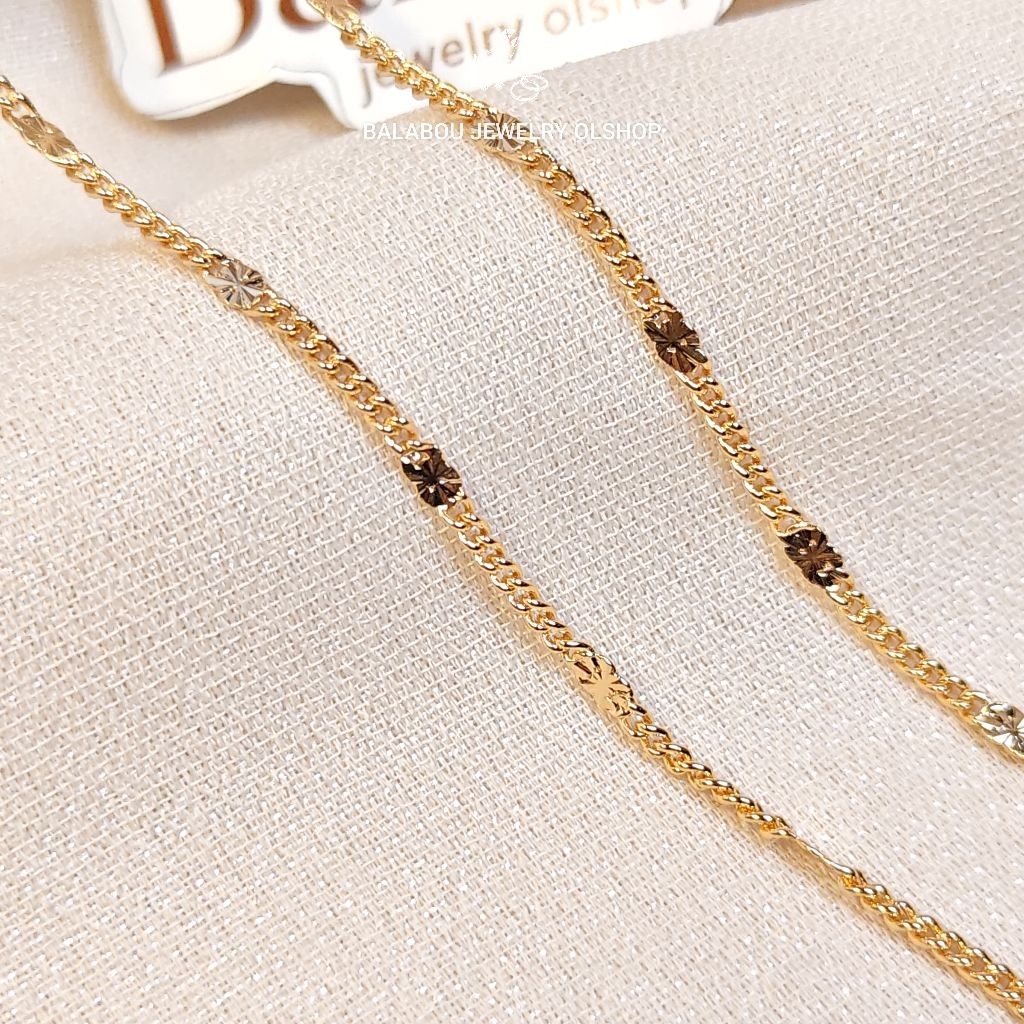 Kalung Rantai Bintang Serut Emas Imitasi Anti Karat - Model Tipis Elegan Kilau Mewah Balabou Jewelry