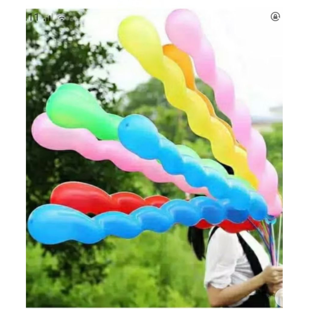 balon kacang panjang/balon ulir panjang isi 100pcs
